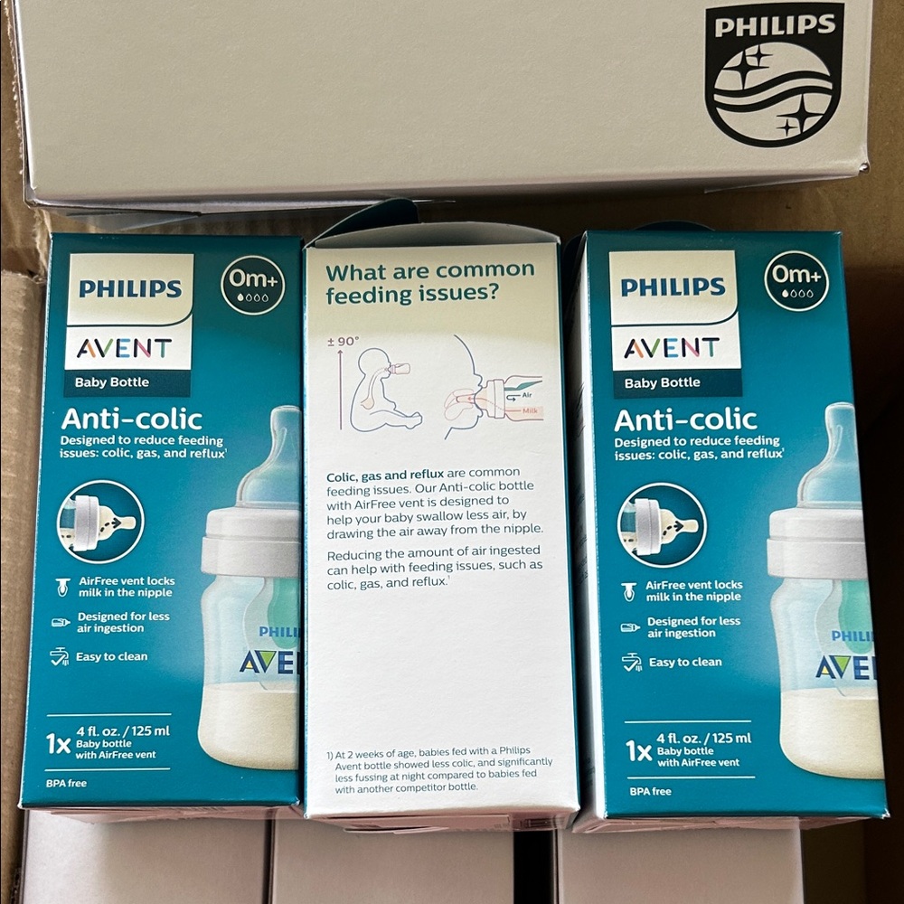 Philips Avent Anti-Colic Baby Bottles 3 pack 4 oz bottles 0m+